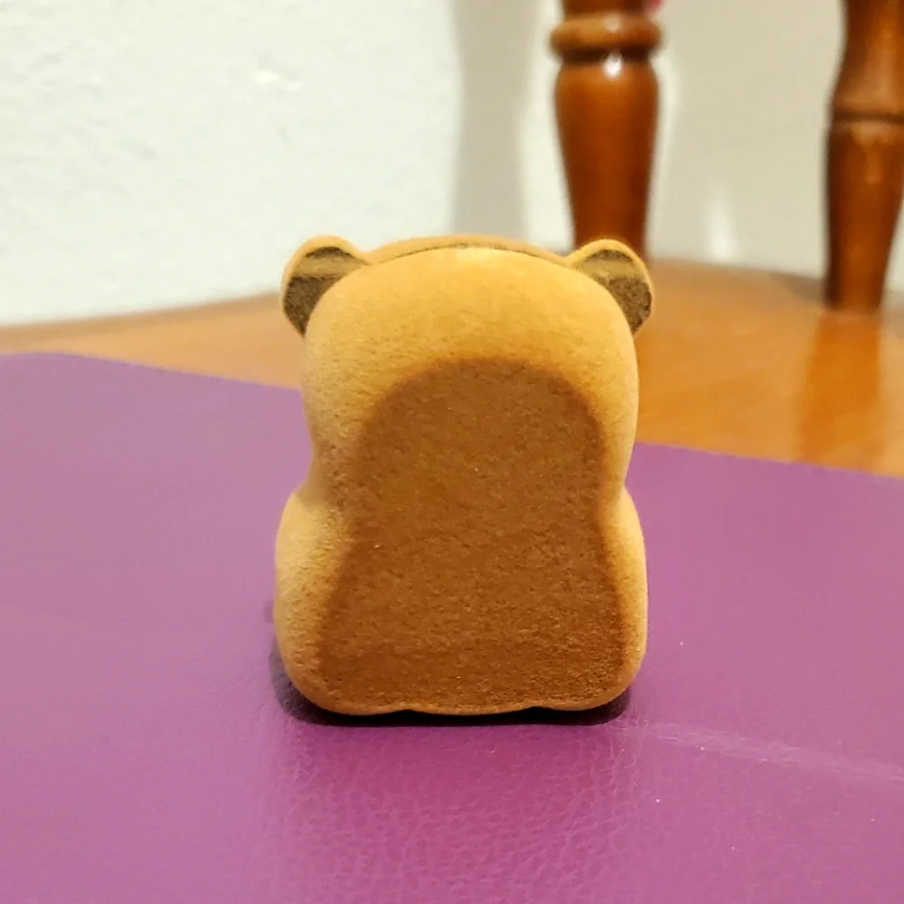 Cute Furry Bear with Red Bow Tie Jewelry Gift Box